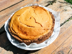 Mangový pečený cheesecake bez múky, bez oleja,bez cukru